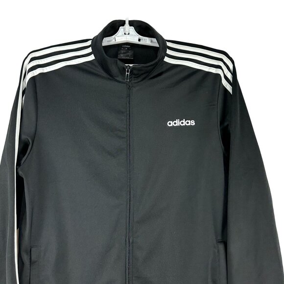 Adidas Black Three Stripe Full Zip Track Jacket Mens Size L Lightweight Athletic - Picture 5 of 8